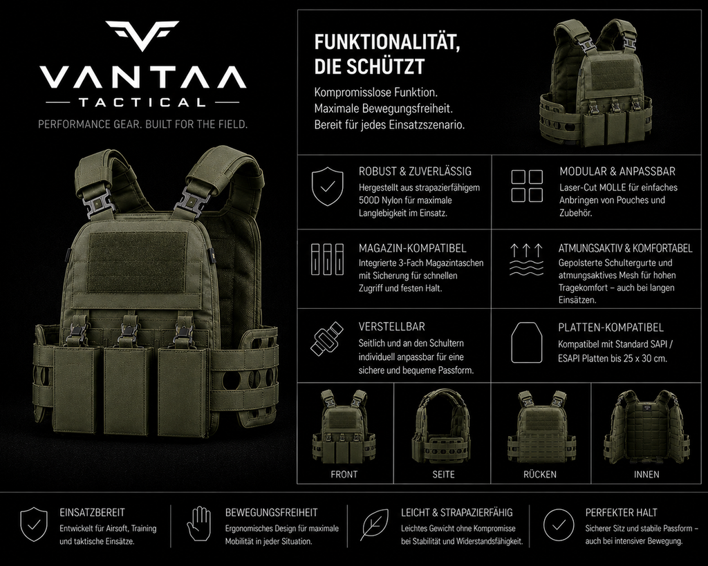 VANTAA CORE-X1 – Tactical Plate Carrier